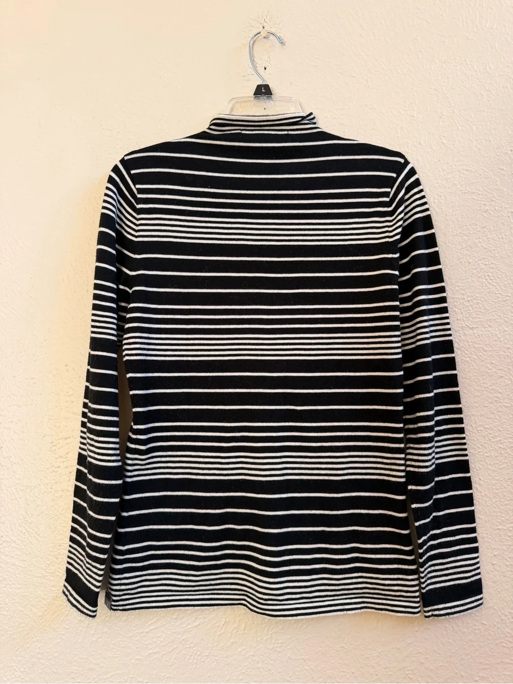 Title Nine black and white stripe mock neck sweater